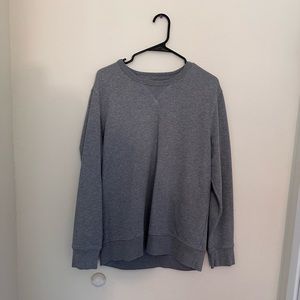 Banana Republic French Terry Crew-Neck Sweater, Gray, Large